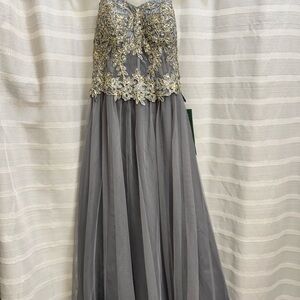 NWT Gray and Gold Gown